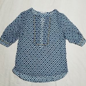 41 hawthorn sheer blue blouse size small